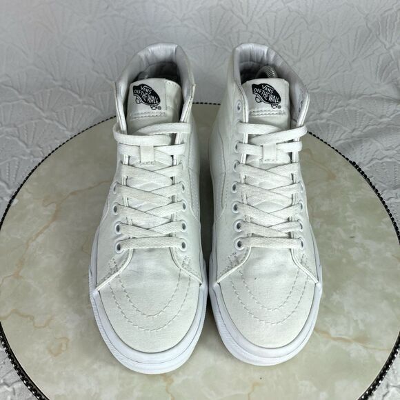 Vans SK8-Hi Sneakers Sz 7.5 White Athletic Casual Canvas Lace Up Skate Y2K Shoes - Picture 4 of 12